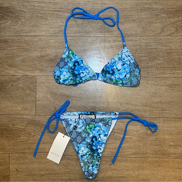 NWT Gucci Floral Bikini Set with blue Accents women size large - Picture 1 of 3